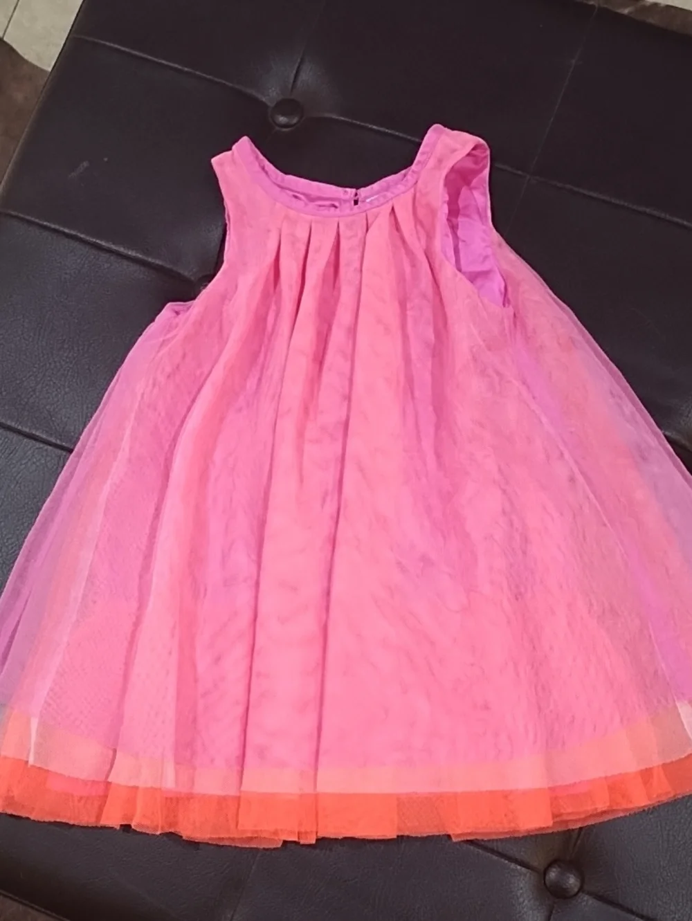 Cherokee Bright Pink Girls Dress with Tulle Detail